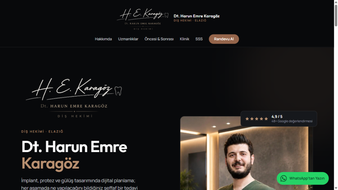 Dt. Harun Emre Karagöz — Diş Hekimi, Dijital Klinik